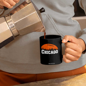 Chicago Skyline Football Graphic Coffee Mug Bold Windy City Fan Art for Game Days TS02 Print Your Wear