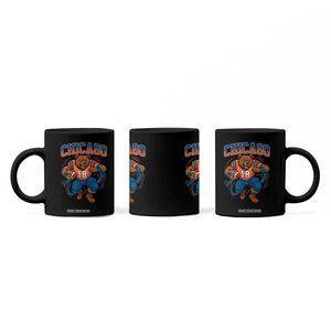 Fierce Football Bear Coffee Mug Chicago Fan Number 18 Bold Orange Game Day Spirit TS02 Print Your Wear