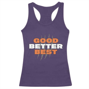 Good Better Best CFB Inspirational Racerback Tank Top Fierce Bears Claw Graphic for Fan TS02 Purple Print Your Wear