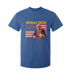 Funny Trump French Fries T Shirt For Kid McDon 2024 Cooking Fry American Flag TS02 Royal Blue Print Your Wear