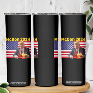 Funny Trump French Fries Skinny Tumbler McDon 2024 Cooking Fry American Flag TS02 Print Your Wear