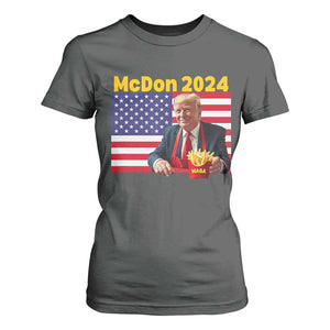 Funny Trump French Fries T Shirt For Women McDon 2024 Cooking Fry American Flag TS02 Dark Heather Print Your Wear