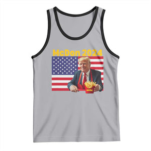 Funny Trump French Fries Tank Top McDon 2024 Cooking Fry American Flag TS02 Athletic Heather Black Print Your Wear