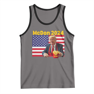 Funny Trump French Fries Tank Top McDon 2024 Cooking Fry American Flag TS02 Deep Heather Black Print Your Wear