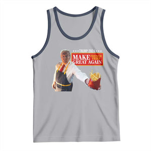 Funny Trump Fry 2024 Tank Top Make French Fries Great Again TS02 Athletic Heather Navy Print Your Wear
