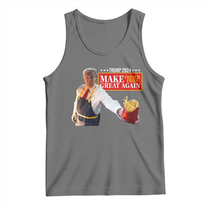 Funny Trump Fry 2024 Tank Top Make French Fries Great Again TS02 Black Heather Print Your Wear