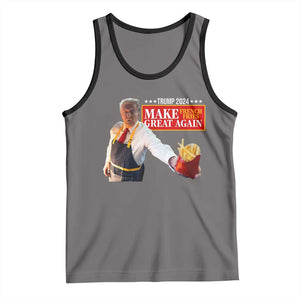 Funny Trump Fry 2024 Tank Top Make French Fries Great Again TS02 Deep Heather Black Print Your Wear