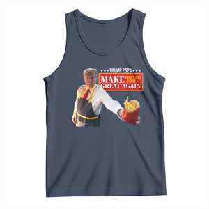 Funny Trump Fry 2024 Tank Top Make French Fries Great Again TS02 Navy Print Your Wear