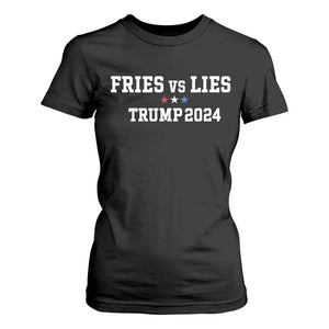 Funny Trump French Fry T Shirt For Women Fries vs Lies 2024 TS02 Black Print Your Wear
