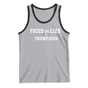 Funny Trump French Fry Tank Top Fries vs Lies 2024 TS02 Athletic Heather Black Print Your Wear