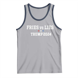 Funny Trump French Fry Tank Top Fries vs Lies 2024 TS02 Athletic Heather Navy Print Your Wear