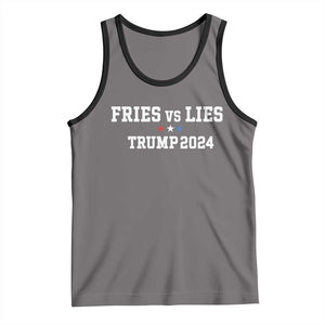 Funny Trump French Fry Tank Top Fries vs Lies 2024 TS02 Deep Heather Black Print Your Wear