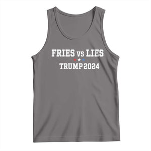 Funny Trump French Fry Tank Top Fries vs Lies 2024 TS02 Deep Heather Print Your Wear