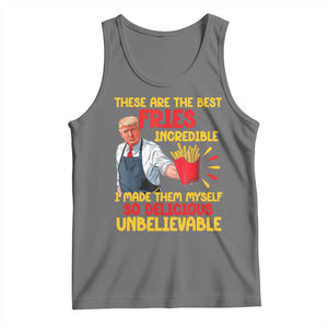 Funny Trump French Fry Tank Top Made The Best Fries So Delicious Unbelievable TS02 Black Heather Print Your Wear