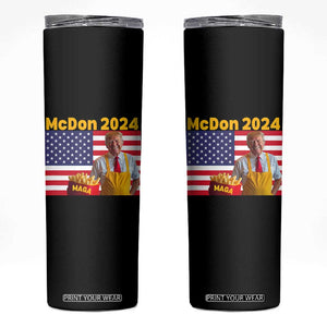 Funny Trump French Fries Skinny Tumbler McDon 2024 American Flag Cooking Fry TS02 Black Print Your Wear