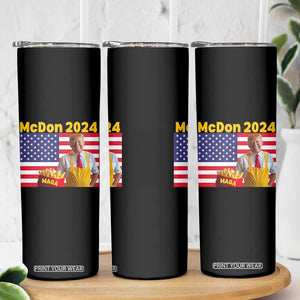 Funny Trump French Fries Skinny Tumbler McDon 2024 American Flag Cooking Fry TS02 Print Your Wear
