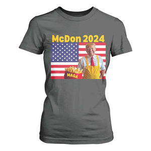 Funny Trump French Fries T Shirt For Women McDon 2024 American Flag Cooking Fry TS02 Dark Heather Print Your Wear
