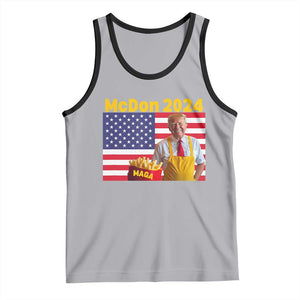 Funny Trump French Fries Tank Top McDon 2024 American Flag Cooking Fry TS02 Athletic Heather Black Print Your Wear