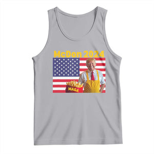 Funny Trump French Fries Tank Top McDon 2024 American Flag Cooking Fry TS02 Athletic Heather Print Your Wear