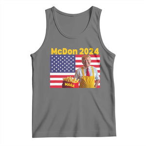 Funny Trump French Fries Tank Top McDon 2024 American Flag Cooking Fry TS02 Black Heather Print Your Wear