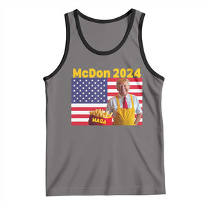 Funny Trump French Fries Tank Top McDon 2024 American Flag Cooking Fry TS02 Deep Heather Black Print Your Wear