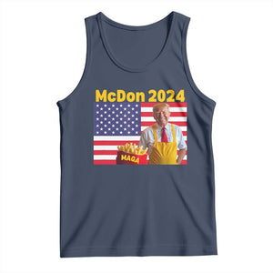 Funny Trump French Fries Tank Top McDon 2024 American Flag Cooking Fry TS02 Navy Print Your Wear