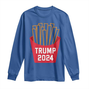 Funny Trump 2024 French Fries Long Sleeve Shirt Fast Food Lover TS02 Royal Blue Print Your Wear