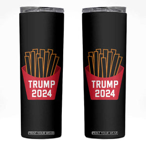 Funny Trump 2024 French Fries Skinny Tumbler Fast Food Lover TS02 Black Print Your Wear