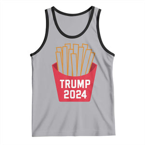 Funny Trump 2024 French Fries Tank Top Fast Food Lover TS02 Athletic Heather Black Print Your Wear