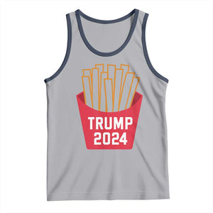 Funny Trump 2024 French Fries Tank Top Fast Food Lover TS02 Athletic Heather Navy Print Your Wear