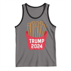 Funny Trump 2024 French Fries Tank Top Fast Food Lover TS02 Deep Heather Black Print Your Wear