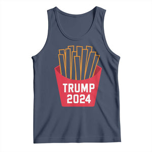 Funny Trump 2024 French Fries Tank Top Fast Food Lover TS02 Navy Print Your Wear