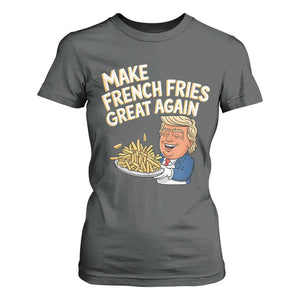 Funny Trump Fry 2024 T Shirt For Women Make French Fries Great Again Cooking TS02 Dark Heather Print Your Wear