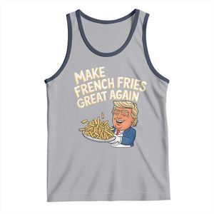 Funny Trump Fry 2024 Tank Top Make French Fries Great Again Cooking TS02 Athletic Heather Navy Print Your Wear