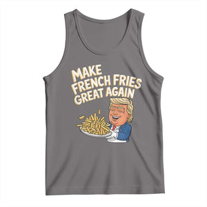 Funny Trump Fry 2024 Tank Top Make French Fries Great Again Cooking TS02 Deep Heather Print Your Wear
