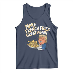 Funny Trump Fry 2024 Tank Top Make French Fries Great Again Cooking TS02 Navy Print Your Wear