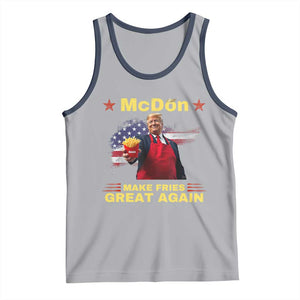 Funny Trump Friend Fry Tank Top McDon 2024 Make Fries Great Again TS02 Athletic Heather Navy Print Your Wear