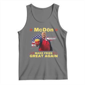 Funny Trump Friend Fry Tank Top McDon 2024 Make Fries Great Again TS02 Black Heather Print Your Wear