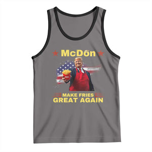 Funny Trump Friend Fry Tank Top McDon 2024 Make Fries Great Again TS02 Deep Heather Black Print Your Wear