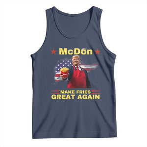 Funny Trump Friend Fry Tank Top McDon 2024 Make Fries Great Again TS02 Navy Print Your Wear