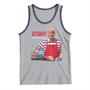Funny Trump French Fries Tank Top October Surp-Fries Cooking TS02 Athletic Heather Navy Print Your Wear