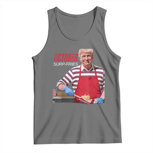 Funny Trump French Fries Tank Top October Surp-Fries Cooking TS02 Black Heather Print Your Wear