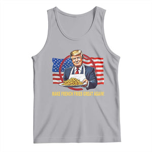 Funny Trump Fry 2024 Tank Top Make French Fries Great Again American Flag TS02 Athletic Heather Print Your Wear