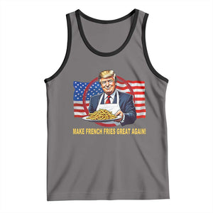 Funny Trump Fry 2024 Tank Top Make French Fries Great Again American Flag TS02 Deep Heather Black Print Your Wear
