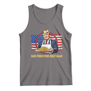 Funny Trump Fry 2024 Tank Top Make French Fries Great Again American Flag TS02 Deep Heather Print Your Wear