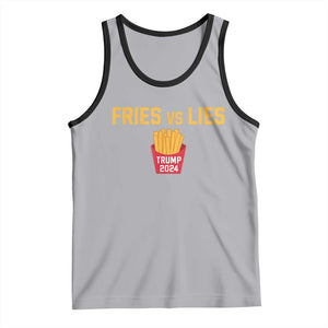 Funny Trump French Fry 2024 Tank Top Fries vs Lies TS02 Athletic Heather Black Print Your Wear