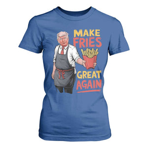 Funny Trump Fry 2024 T Shirt For Women Make Fries Great Again TS02 Royal Blue Print Your Wear
