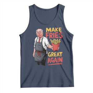 Funny Trump Fry 2024 Tank Top Make Fries Great Again TS02 Navy Print Your Wear
