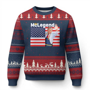 Funny Trump French Fries 2024 Ugly Christmas Sweater McLegend Fast Food Worker American Flag TS02 Navy Red Print Your Wear