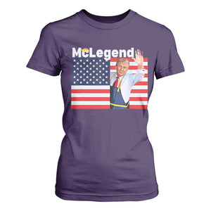Funny Trump French Fries 2024 T Shirt For Women McLegend Fast Food Worker American Flag TS02 Purple Print Your Wear